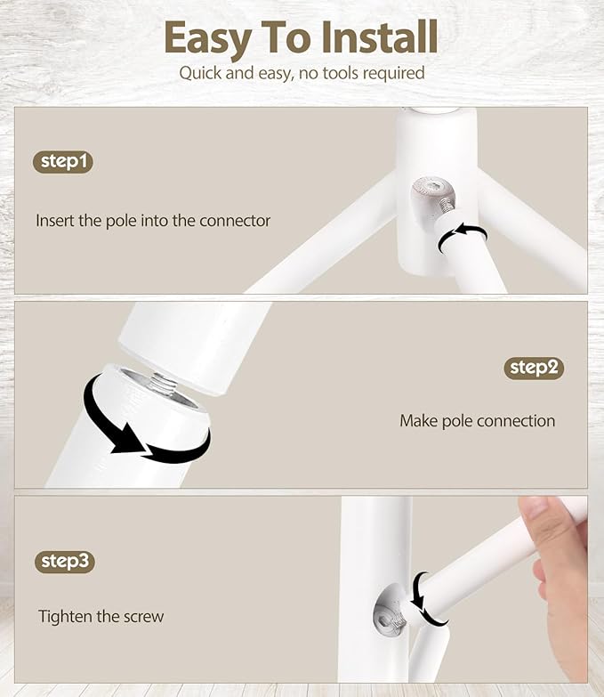 Beech Wood Coat Rack Stand with 9 Hooks, 3 Height Adjustable, simple Freestanding Solid Wooden Coat Tree Hanger for Clothes, Hats, Scarves, bags, Jackets, Bedroom, livingromm, Office(White)-NeatNest