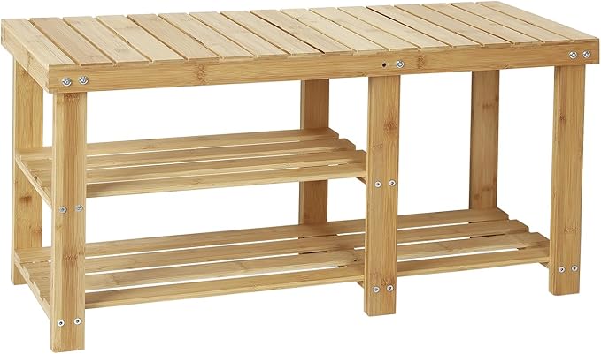 Shoe Rack Bench, 3 Tier Sturdy Shoe Bench, Storage Shoe Organizer, Holds up to 350lbs for Entryway Organizer Bedroom Living Bathroom Room Balcony.
