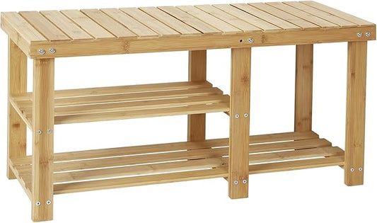 Shoe Rack Bench, 3 Tier Sturdy Shoe Bench, Storage Shoe Organizer, Holds up to 350lbs for Entryway Organizer Bedroom Living Bathroom Room Balcony.