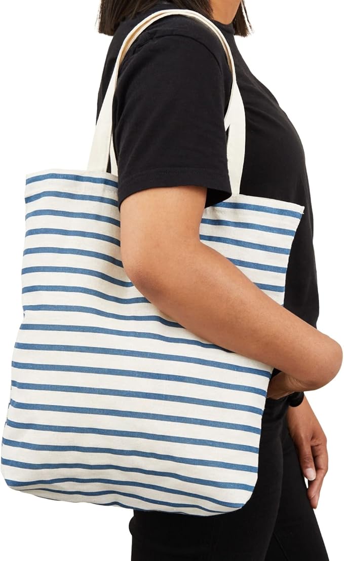 Juvale Canvas Tote Bag Set of 3 - Small Multi-Color (3 Designs) - Polycotton Reusable Cloth Bags for Grocery & Farmers Market (15 x 16.5 in)-NeatNest