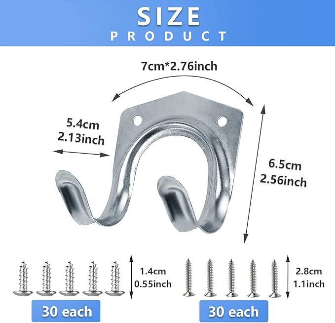 15 Pack Tool Hanger Hooks, Wall Mount Garage Garage Shed Hooks Heavy Duty for Hanging Ladder & Ropes-NeatNest