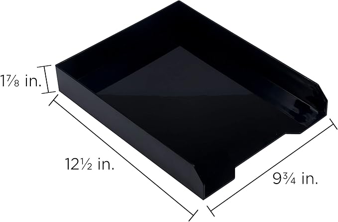 JAM PAPER Stackable Paper Trays - Black - Desktop Document, Letter, & File Organizer Tray - Sold Individually-NeatNest