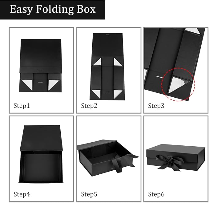 Gift Box with Lid for Presents 10.5x7.5x3.1 Inches with Ribbon and Magnetic Closure(1-Pack) (Orange)-NeatNest