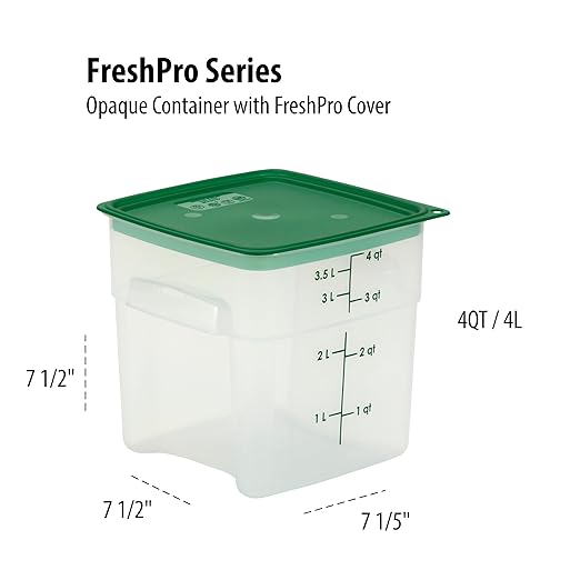 Cambro Food Storage Containers with Lids (Microwave Safe and BPA-Free) - 4 QT (Quart) Square Food Storage Container with Lid (2 Pack)-NeatNest
