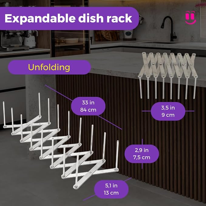 3-in-1 Over Sink Dish Drying Rack – Roll-Up Sink Rack, Silicone Mat & Folding Dish Rack – Multi-Functional, Space-Saving Kitchen Organizer (Black)