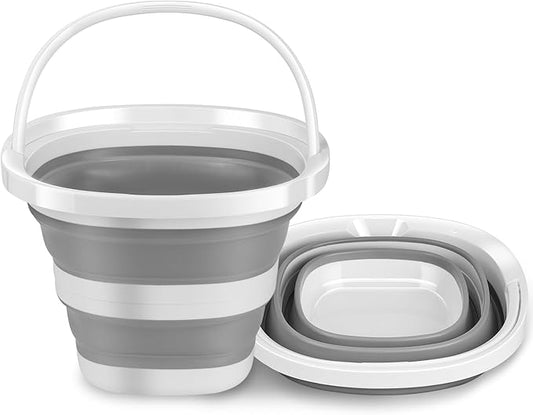 2Pack Collapsible Bucket 2.6Gal (10L) - Folding Bucket for Camping, Car Wash, Gardening, Cleaning & Outdoor | Portable Space-Saving Design with Handle, Easy to Carry & Store-NeatNest
