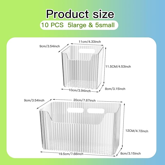 10 Pcs Storage Organizer Bins Wall Mounted Organizer Basket,Wall Organization Container Hanging Basket Bins,for Organizing Cosmetics, Toiletries and Kitchen Supplies
