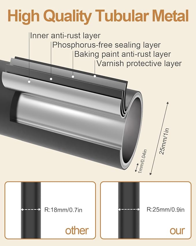 Coat Rack Freestanding, Small Standing Coat Tree with Heavy Rock Slab Base, Modern Metal Coat Hanger Stand with 8 Hooks, Garment Rack, 11.8 x 11.8 x 68.9 In, Black, GYJ002B-NeatNest