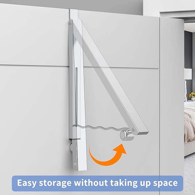 Clothes Drying Rack for Laundry Room Organization,Foldable Over The Door Drying Racks for Saving Space Silver 1 Pack-NeatNest