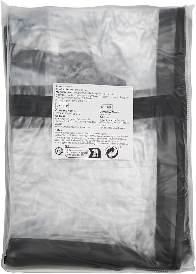 Vieshful 3 Pack 40L+60L+90L Clear Clothes Storage Bag, Zippered Closet Organizer, Plastic Storage Containers Moving bags for Comforter, Blanket, Bedding, Duvet, Toys-NeatNest