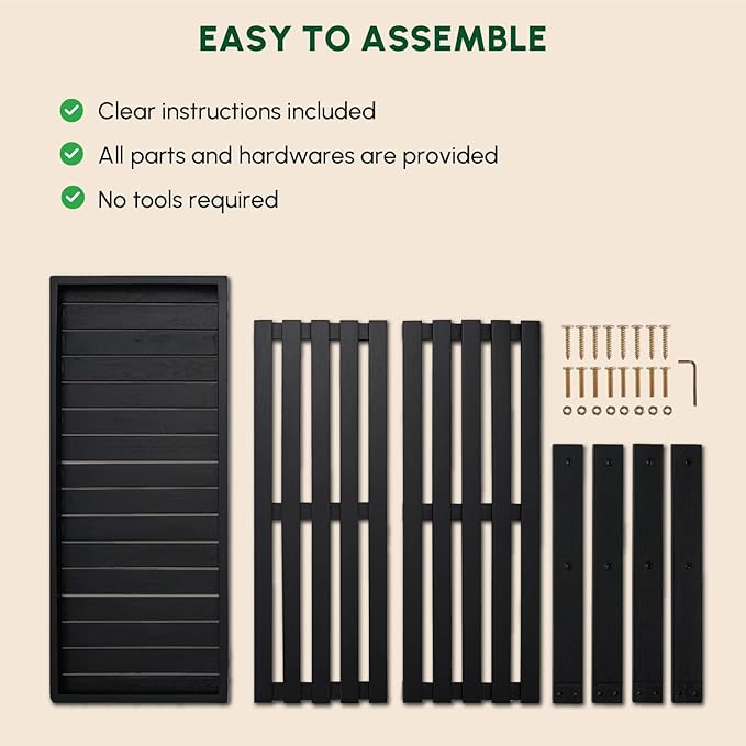 BEEFURNI Acacia Shoe Rack Bench, 3-Tier Sturdy Shoe Storage Bench, Wooden Footwear Organizer for Boots, 300 LBS Load Capacity, Perfect for Closet Entryway Bathroom, 1-Year Manufacturer Warranty, Black-NeatNest