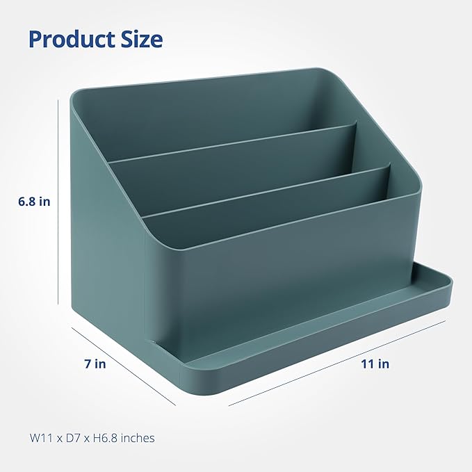BLUE GINKGO Desk Organizer – Korean-Made Office Storage for Pens, Notes, Mail, and Supplies (Green)-NeatNest