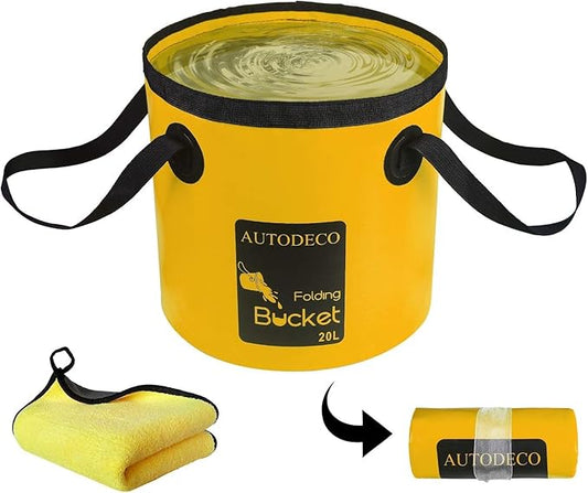 AUTODECO Collapsible Bucket 5 Gallon Container Folding Water Bucket Portable Wash Basin 20L-NeatNest
