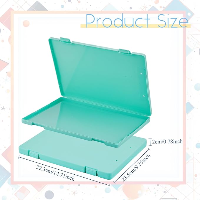 Zhanmai 4 Pcs A4 Paper Organizer Box, Plastic Scrapbook Paper Storage Box File Portable Project Case for 8.5 x 11 Us Letter, Office Document Case Board Game Magazine Art Storage Container PP Colorful