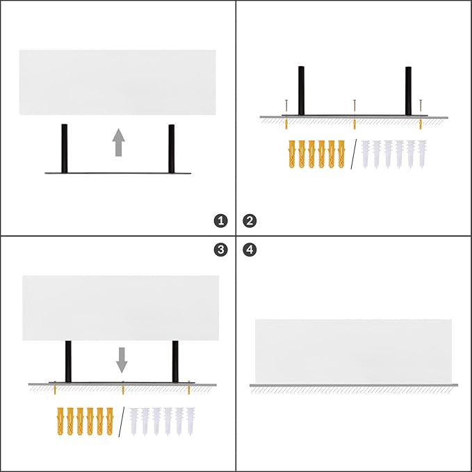 HOOBRO Floating Shelves for Wall, Wall Mounted Shelf Set of 2, 23.6" Hanging Shelf with Invisible Brackets, for Wall in Bathroom, Bedroom, Toilet, Kitchen, Living Room, Office, White WT60BJ01-NeatNest