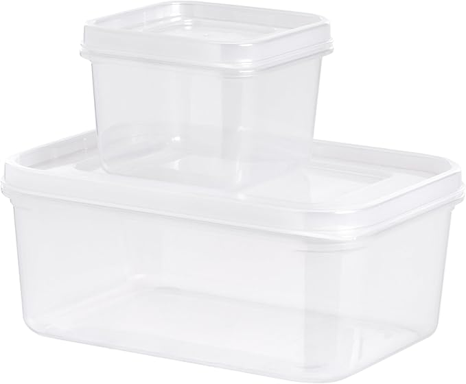 IRIS USA Meal Prep Containers, 44 Piece, 12oz + 45oz Combo Set, 22 Food Containers With Lids, To Go Take Out Plastic Food Storage, Food Prep Lunch Snack, Microwave Dishwasher Freezer Safe, BPA Free
