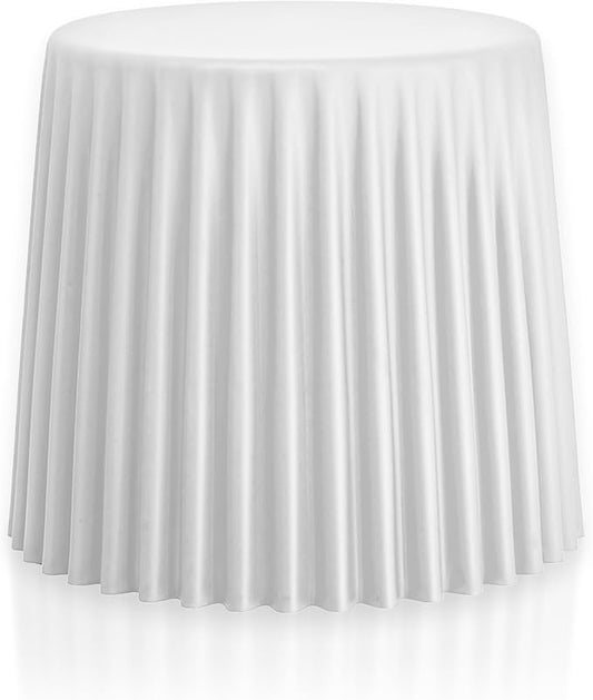 2xhome Modern Stackable Patio Stool | Versatile Coffee Table, Accent Ottoman, Dining Kitchen Chairs | Weather Resistant Plastic | Indoor Outdoor, Cafe Restaurant, White