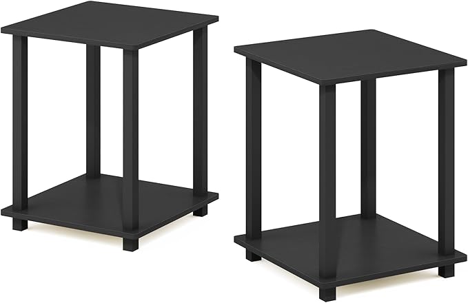 Furinno Simplistic Set of 2 End Table, Americano/Black-NeatNest