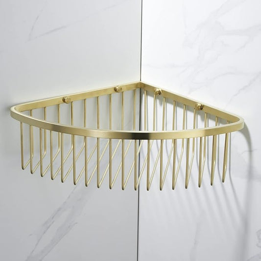 Corner Shower Caddy Organizer, SUS304 Stainless Steel Heavy Duty Rust-Proof Shelf Organizer, Wall Mounted Storage Rack for Bathroom Kitchen, Brushed Gold-NeatNest