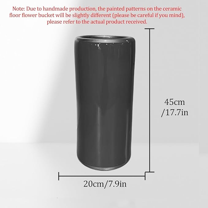 Ceramic Umbrella Stand Umbrella Holder for Entryway Hand-Made Umbrella Stand Barrels Umbrella Holder Cane Floor Standing Vase Ceramic Storage Bucket for Home Office Entrance Indoor.(Gray 2022)-NeatNest