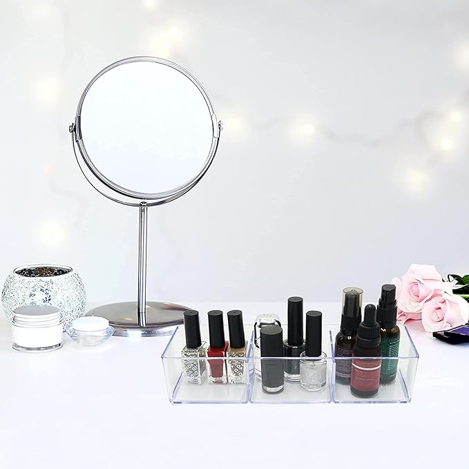 carrotez 3 Compartment Clear Plastic Drawer Organizer for Makeup, Bathroom, Desk, Vanity-NeatNest