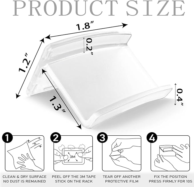 Hat Hooks for Wall, Headband Holder Adhesive No Drilling Hat Racks Organizer for Door Closet, Transparent, 28-Pack-NeatNest