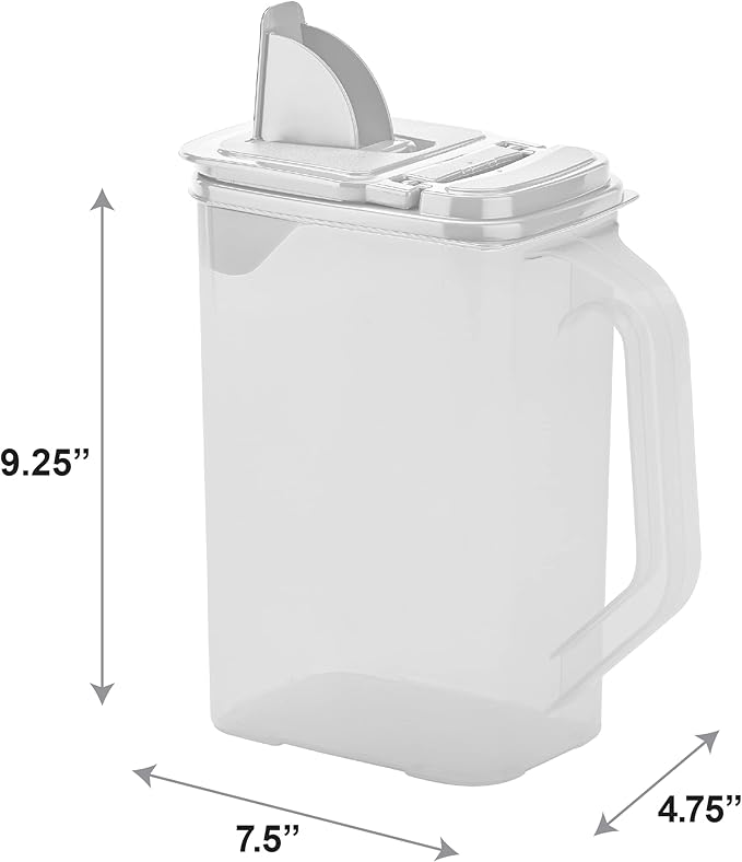 Buddeez Kitchen Pantry Container - Easy Grip Handle for Mess Free Use - Flour and Sugar Storage Made Simple - 4 Quart White Lid-NeatNest