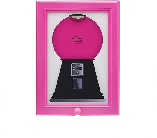 Gumball Machine，Photo Frame Candy Dispenser,For Candies, Nuts, Dog & Cat Treats, Hang on Wall, Birthday & Holiday Gift for All Ages.(Pink)-NeatNest