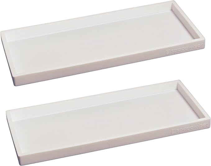 Countertop and Vanity Tray - 2 PC Large 11.7" Silicone Bathroom Trays, Counter Organizer, Dish Soap Sponge Holder Kitchen Sink Tray Organizer, Sink Caddy Toothbrush Key Kitchen Soap Trays-NeatNest