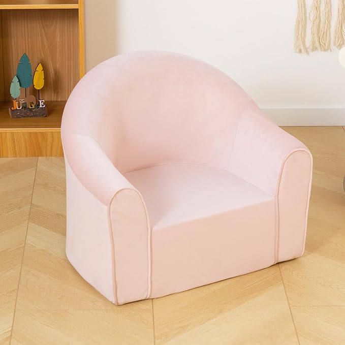 ALIMORDEN Adorable Toddler Chair, Snuggly Soft Foam Seat for Little Ones with Removable Washable Cover - Small Kids Reading Couch, Pink-NeatNest