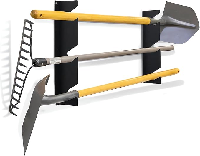 CZWL&HG Heavy-Duty Garden Tool Organizer Wall Mount – Garage Wall Storage Rack for Shovels, Rakes & Long-Handled Tools – Solid Steel, Holds 250 lbs-NeatNest