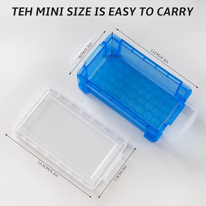 12 PCS Small Storage Containers with Lids, 4.3" X 2.3" X 1.5" Stackable Small Plastic Box, Colorful Mini Plastic Storage Box for Jewelry Beads Crafts Items Accessories-NeatNest