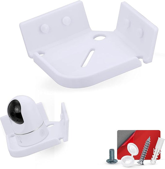 Drill Free Tilted Corner Wall Mount Small Shelf for Baby Monitors, Home Security Cameras & More, Strong VHB Adhesive with Screw in Option, Easy to Install, No Mess by Brainwavz-NeatNest