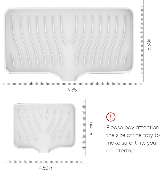 Kitchen Sink Tray,Self Draining Kitchen Soap Tray Soap Holder Silicone Sponge Holder for Kitchen Sink,Kitchen Bathroom Sink Caddy Sink Organizer for Sponge,Soap Dispenser,Dish Scrubber,Palm Brush-NeatNest