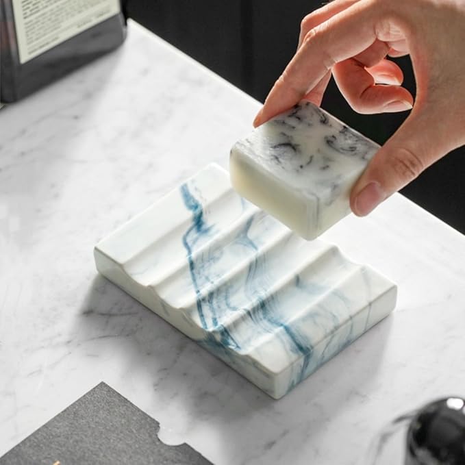 Ceramic Soap Dish with Drain Bar Soap Holder Self Draining Soap Tray Soap Saver for Bathroom Shower Kitchen-NeatNest