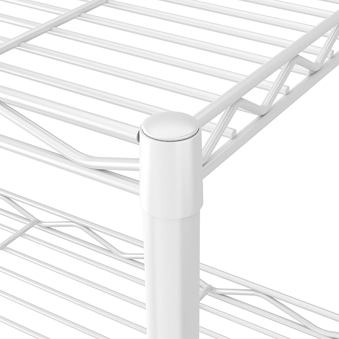 HOMEFORT 5-Tier Wire Shelving 5 Shelves Unit Metal Storage Rack Durable Organizer Perfect for Pantry Closet Kitchen Laundry Organization in White,21”Wx14”Dx61”H