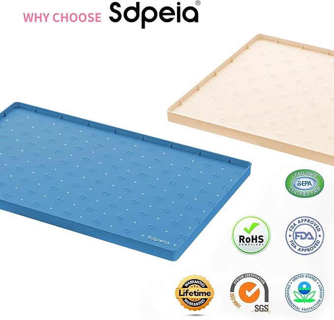 Sdpeia Under Sink Mat for [34" x 22"] Cabinet, Upgraded Silicone Waterproof Mat Kitchen Cabinet Liner Cabinet Protector Kitchen Organizers and Storage-NeatNest