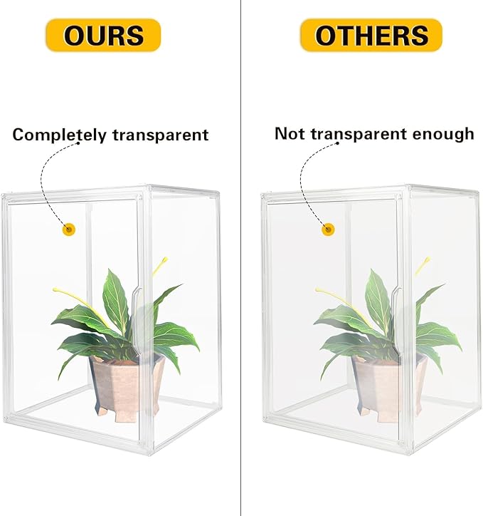 Clear Stackable Plastic Storage Bins with Magnetic Lid, Dustproof Book & Cosmetic Display Cases, Large Figures Collectibles Showcase, Shoe Box, Protection Organizer (Transparent, L-1 Pack)-NeatNest