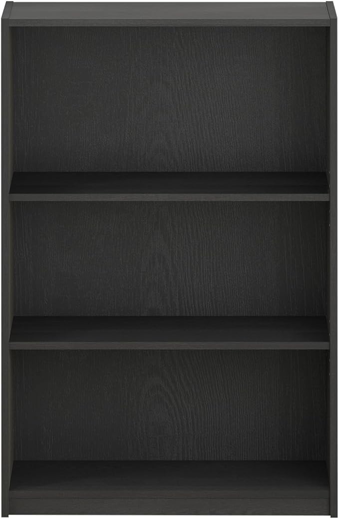 FURINNO JAYA Simple Home 3-Tier Adjustable Shelf Bookcase, Black