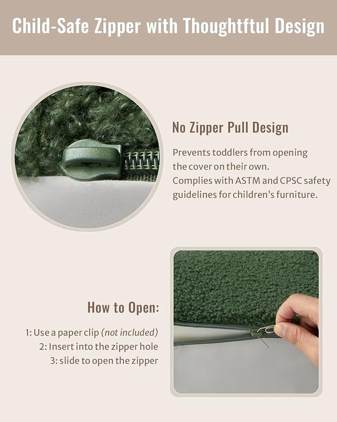 Blissful Diary Kids Couch, 2-in-1 Soft Toddler Couch Fold Out, Toddler Chair Comfy, Convertible Sofa to Lounger, Kids Furniture for Playroom, Gift for Birthday, Children's Day, Green Dinosaur-NeatNest