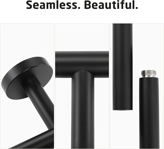 KES 23.2-Inch Towel Bar for Bathroom, Bath Towel Rack Towel Holder Wall Mount SUS304 Stainless Steel Matte Black, Total Length 25.5 Inch, A2000S65B-BK