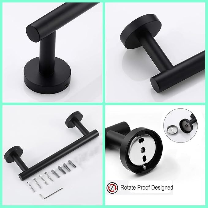 9 Inch Towel Bar for Bathroom 9/12/16/24/28/33 Inch Kitchen Hand Towel Holder Matted Black SUS304 Stainless Steel RUSTPROOF Wall Mount Towel Rod (1, Matted Black, 9 Inch)