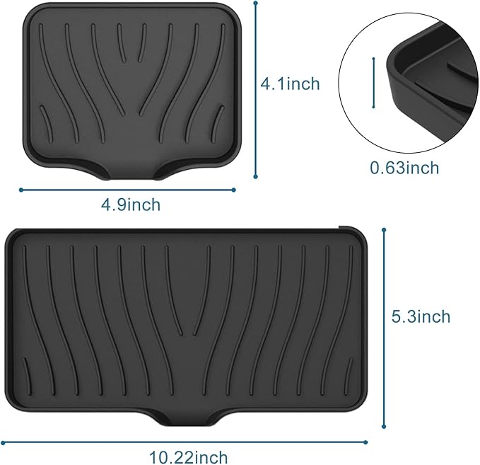3 Pack Soap Dish Kitchen Soap Tray, Non-Slip Self Draining Soap Holder (Keep The Bar Soap Dry),Bar Soap Holder Soap Tray for Kitchen Bathroom-NeatNest