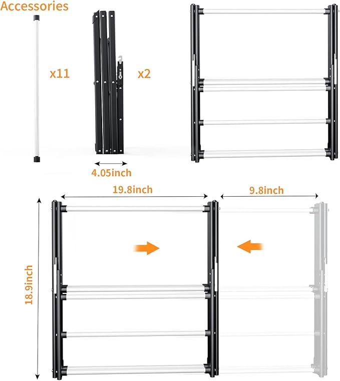 Foldable Drying Rack Clothing, Clothes Drying Rack Collapsible Indoor, Dryers for Laundry - 40" x 28.8" x 14.2", Space Saving Indoor&Outdoor, White-1pack