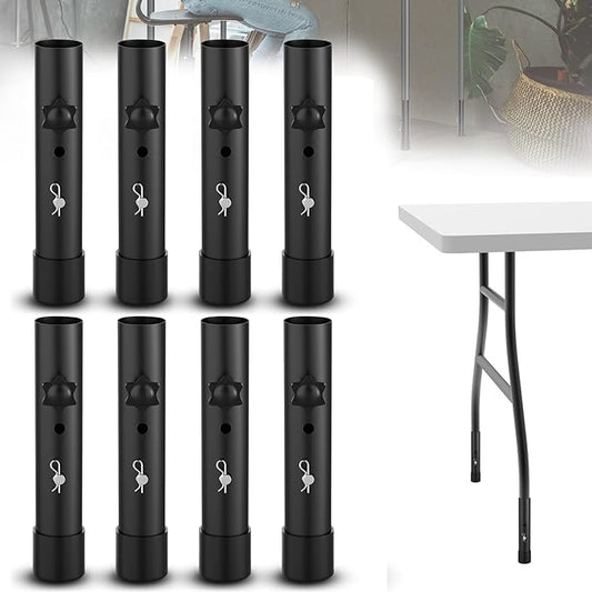 2 Heights Folding Table Leg Extenders,Heavy Duty Folding Table Leg Extensions, Table Leg Risers for Straight/Bent Legs,Table Height Extenders-8pcs-NeatNest
