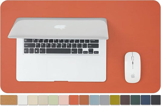 Cork Desk Mat - Small Dual-Sided Desk Pad for Office and Home - Desk Organization and Accessories - Ideal for Large Mouse Pad and Small Desk Mats on Top of Desks(Orange,23.6"x 13.8")-NeatNest