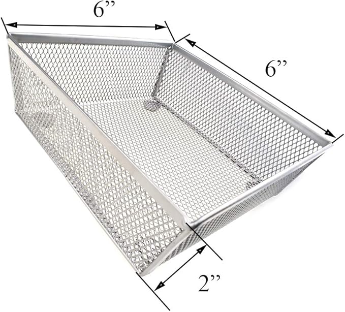 HAHIYO Stackable Mesh Tray Cup 6 x 6 x 2 inches Sturdy Container for Desk Drawer Organizer Collection for Home Office School kitchen Soft Foam Feet No Sharp Edges 2 Pack Silver-NeatNest