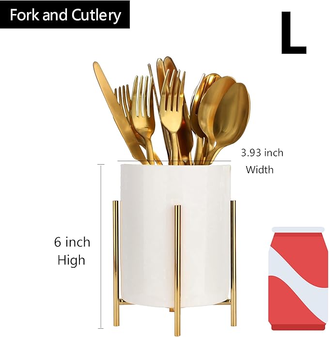 5.9'' Silverware Holder,Kitchen Utensil Holder,Flatware Organizers With Metal Frame, Mesh Flatware Holder Organizer Perfect for Home, Kitchen, Countertop, Party, Camping, Outdoor and Restaurant-NeatNest