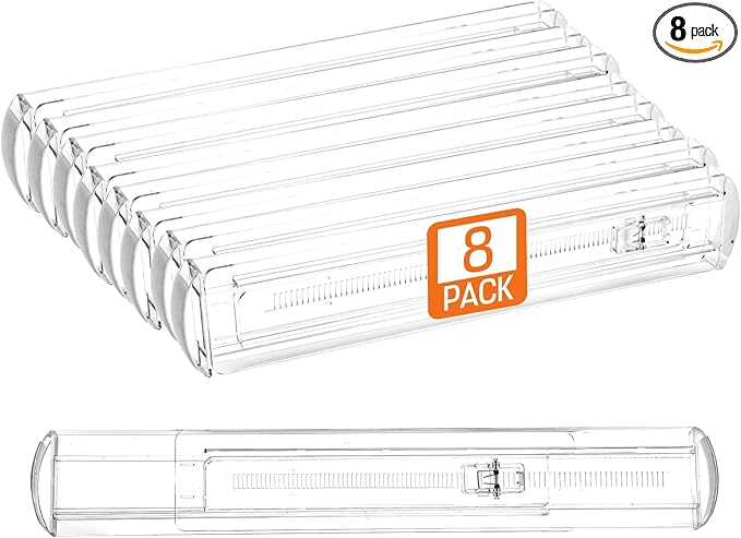 8 Pack Drawer Dividers for Clothes, 2.3" High 13"-21" Adjustable Drawer Dividers Expandable Dresser Drawer Organizer, Clear Drawer Separators for Clothes, Underwear, Cosmetic, Kitchen Utensils Storage-NeatNest