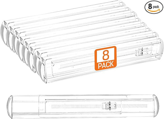 8 Pack Drawer Dividers for Clothes, 2.3" High 13"-21" Adjustable Drawer Dividers Expandable Dresser Drawer Organizer, Clear Drawer Separators for Clothes, Underwear, Cosmetic, Kitchen Utensils Storage-NeatNest